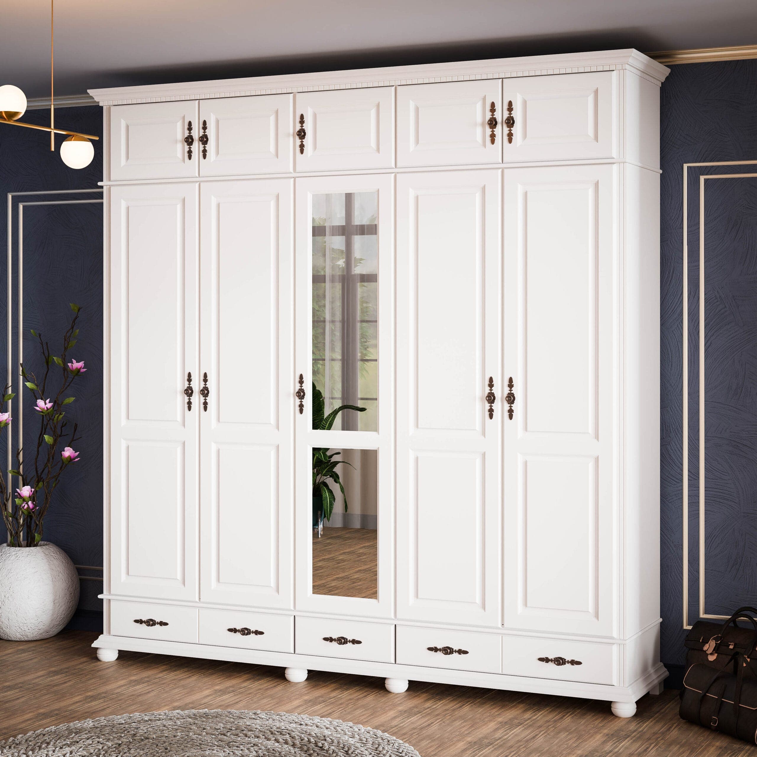 Armoire empilable en bois massif « Fjord » à 5 portes