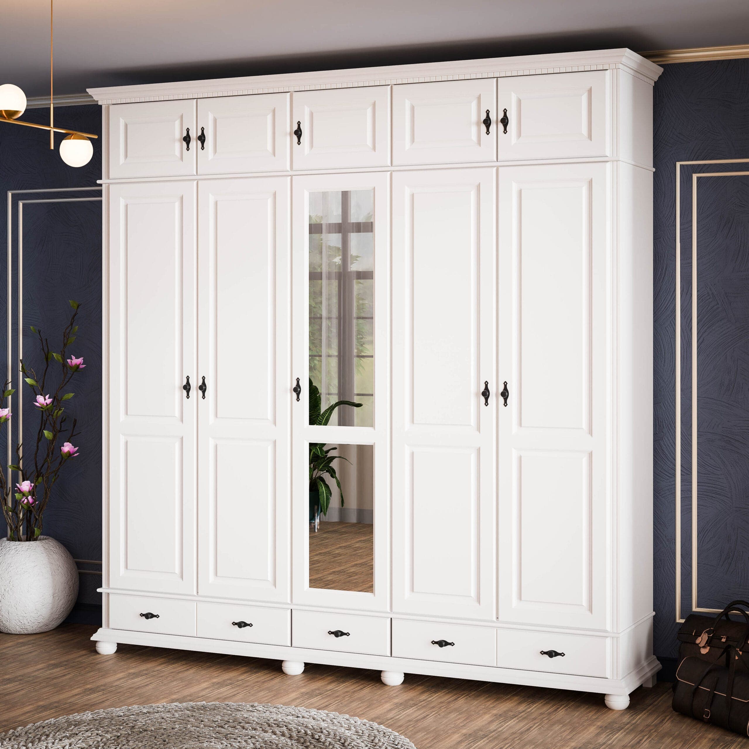 Armoire empilable en bois massif « Fjord » à 5 portes