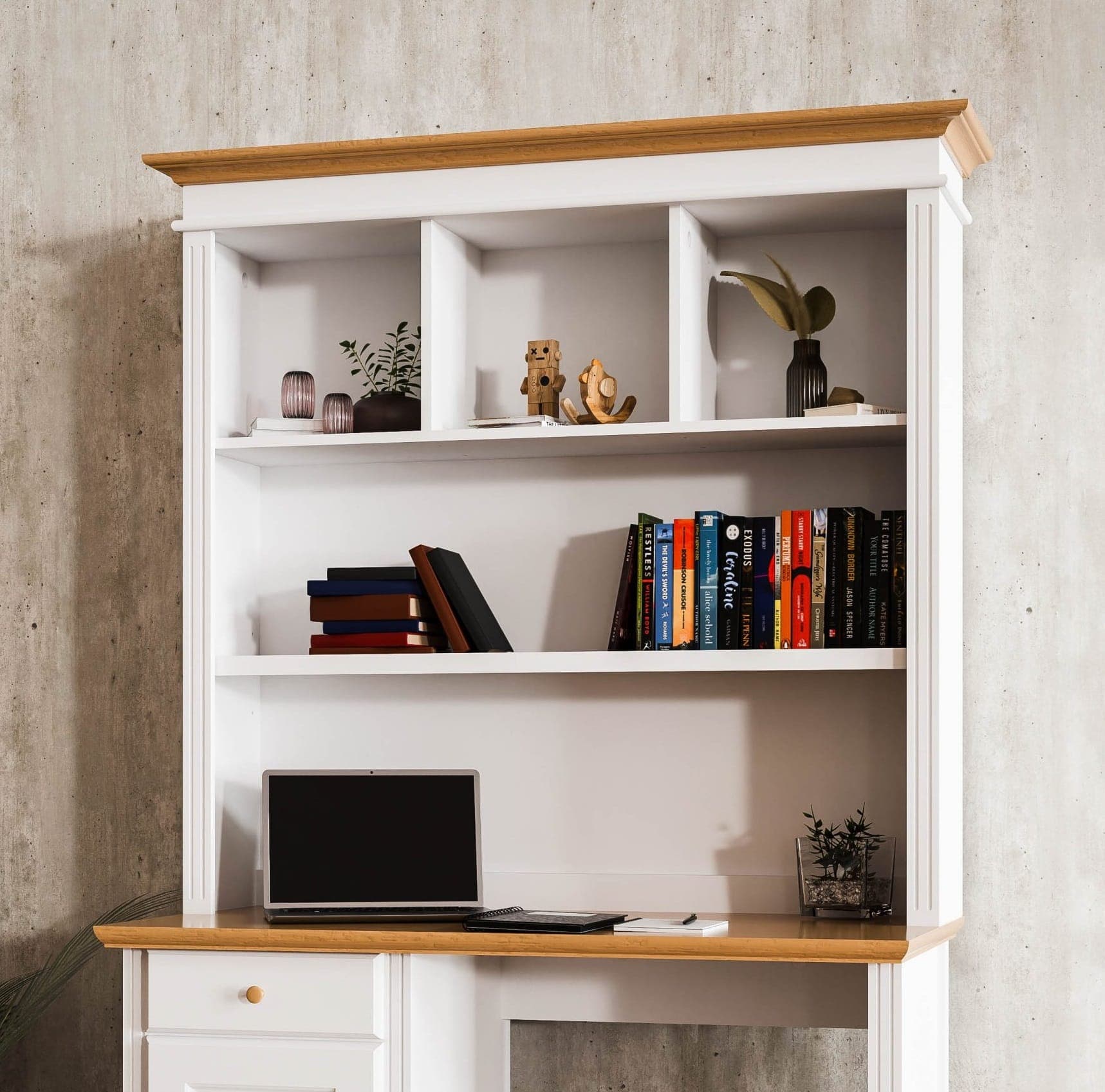 Étagère de bureau « Nordby » avec structure en bois massif