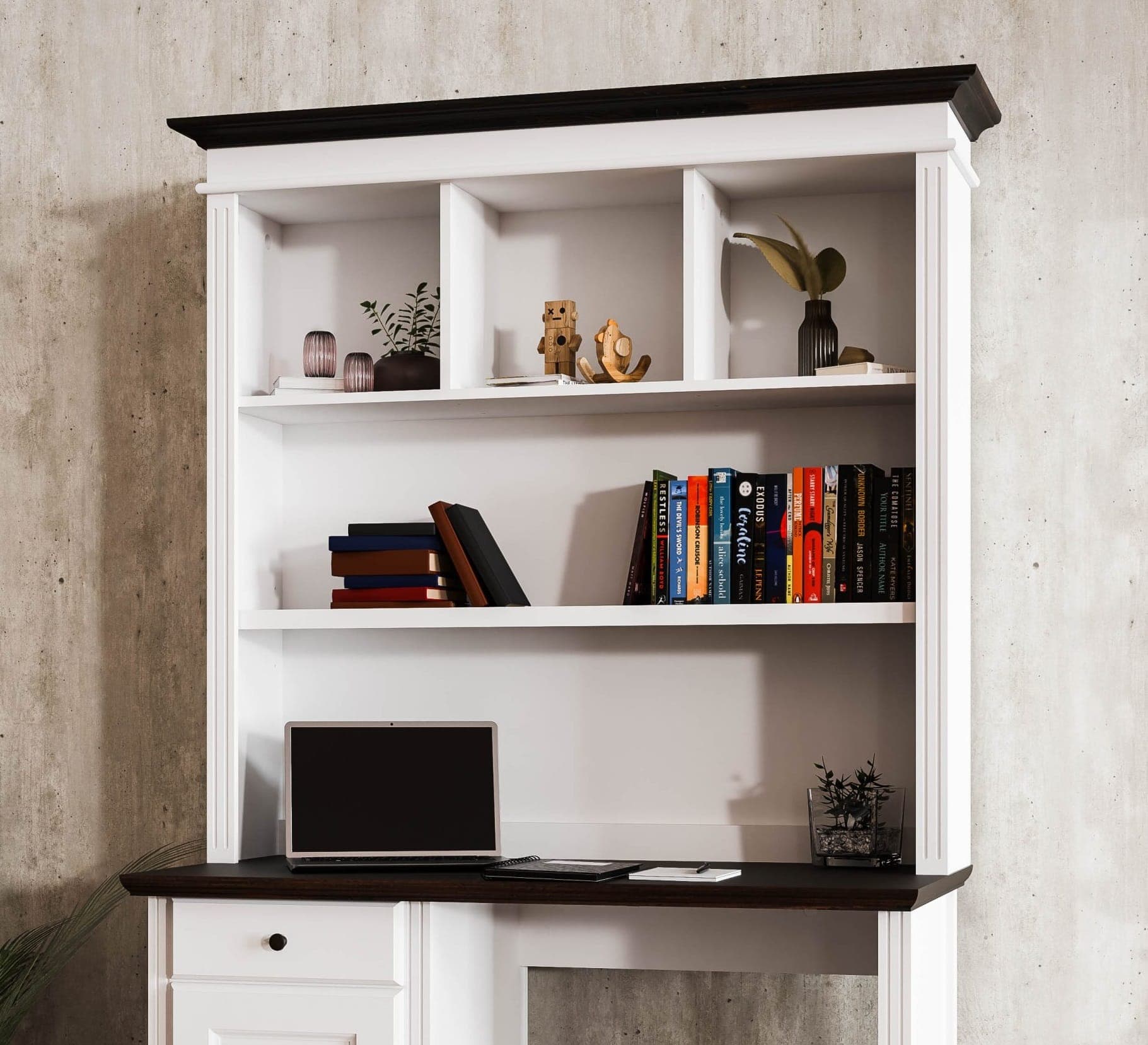 Étagère de bureau « Nordby » avec structure en bois massif