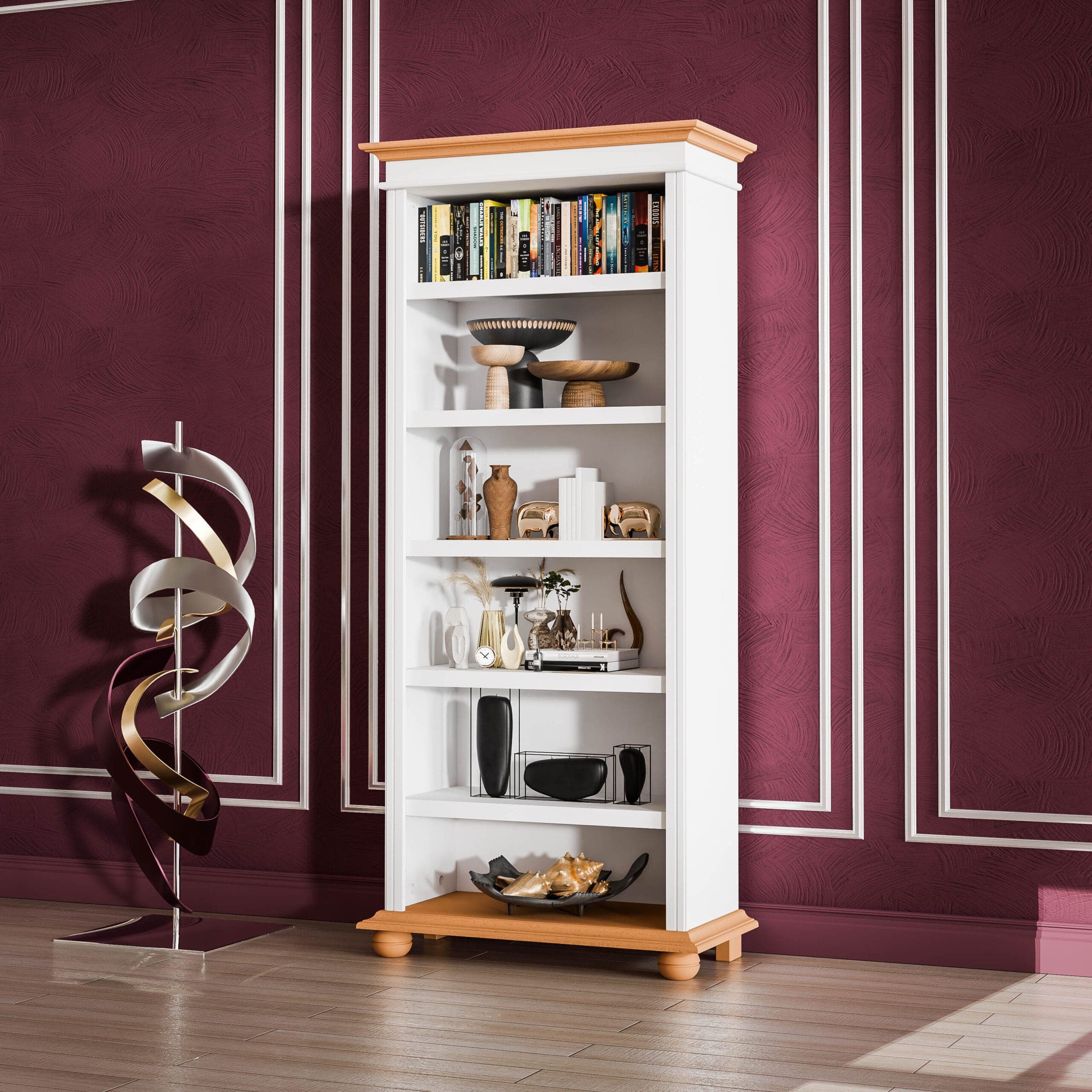 Étagère Nordby en bois massif pour les livres et les objets décoratifs