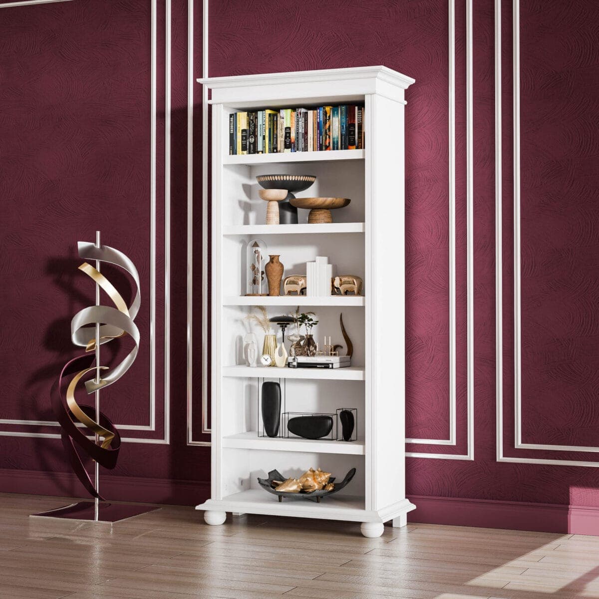 Étagère Nordby en bois massif pour les livres et les objets décoratifs