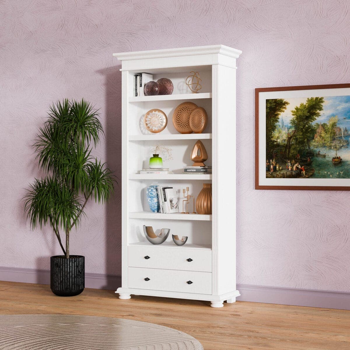 Étagère « Skagen » en bois massif pour bureau et espace de travail
