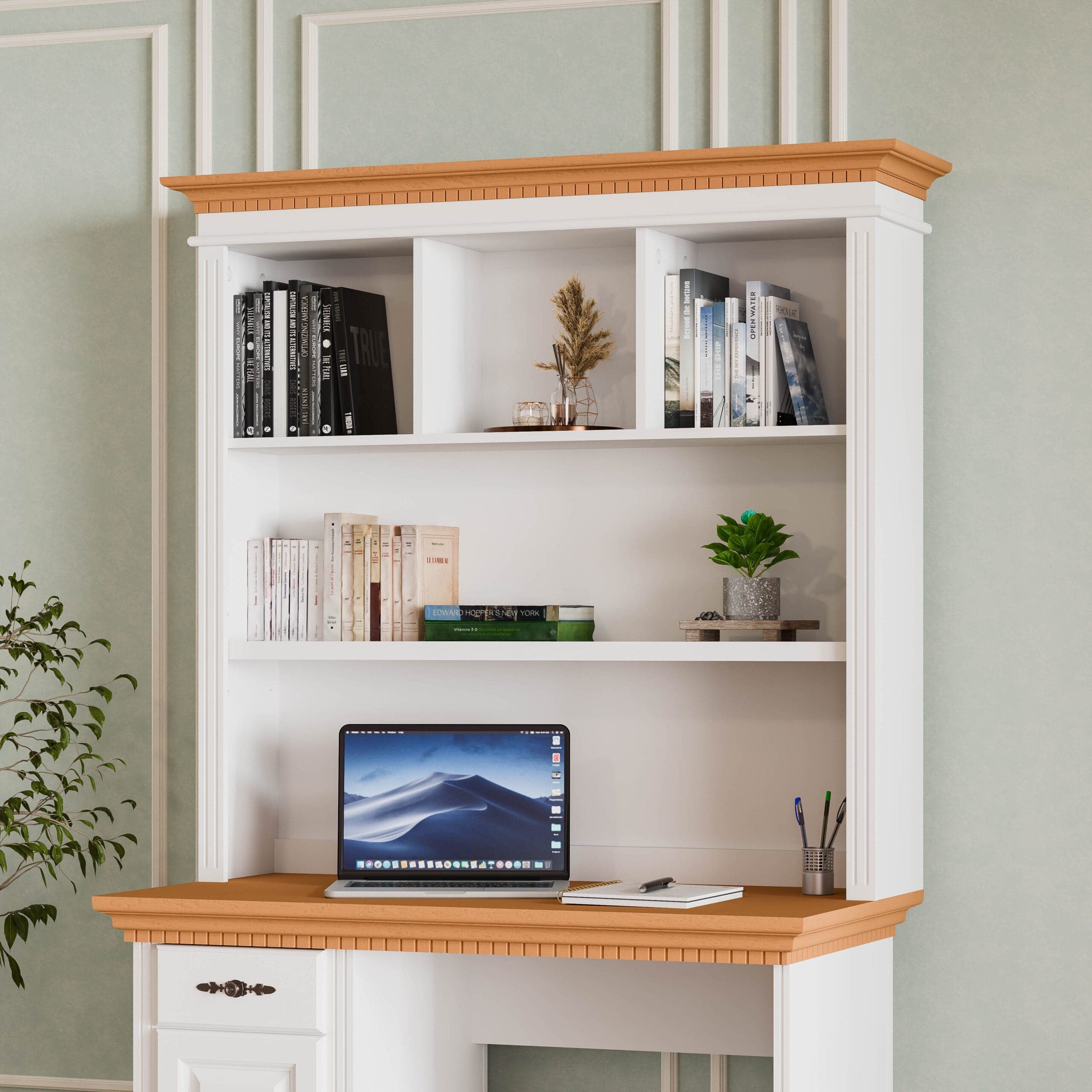 Étagère de bureau « Fjord » avec structure en bois massif