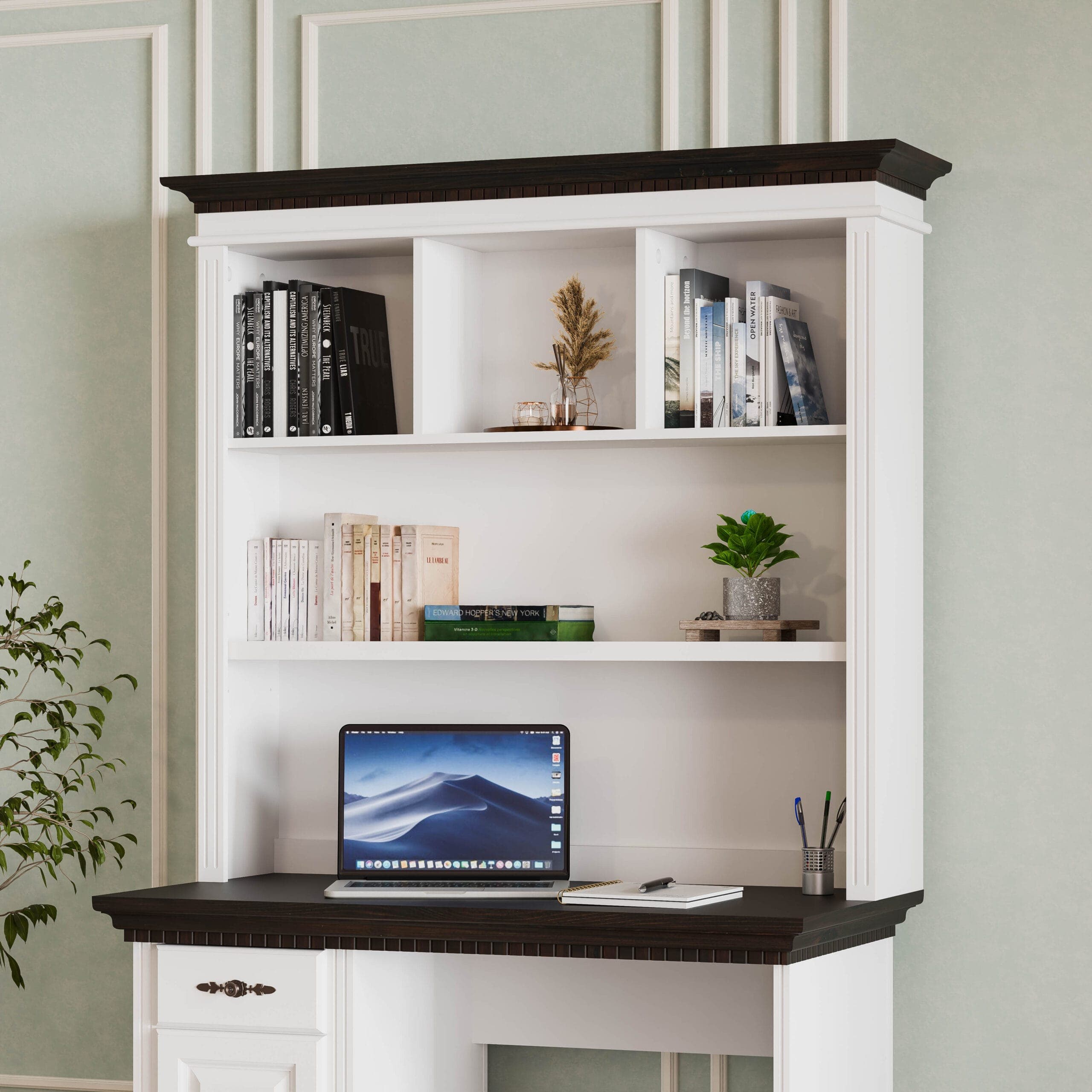 Étagère de bureau « Fjord » avec structure en bois massif