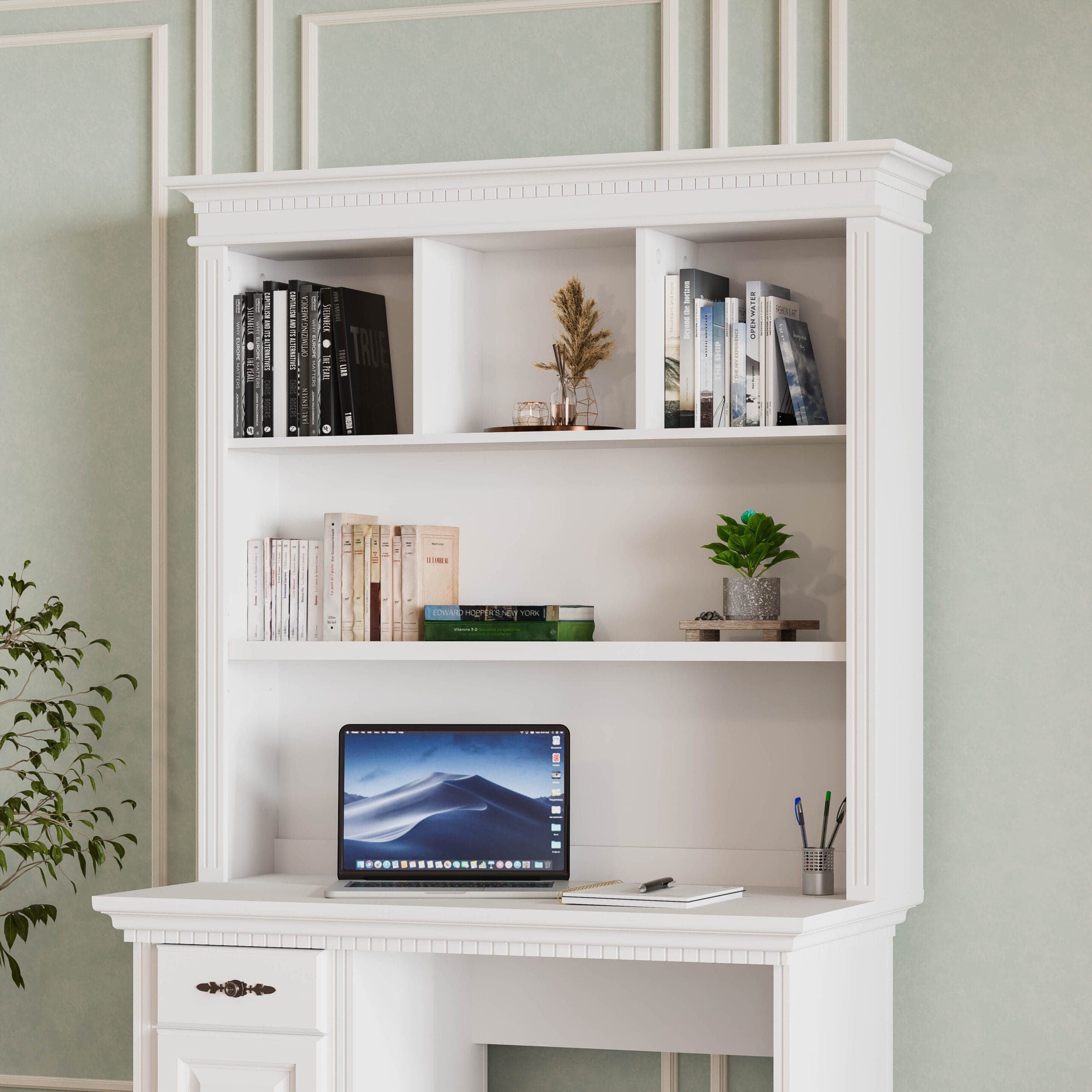 Étagère de bureau « Fjord » avec structure en bois massif