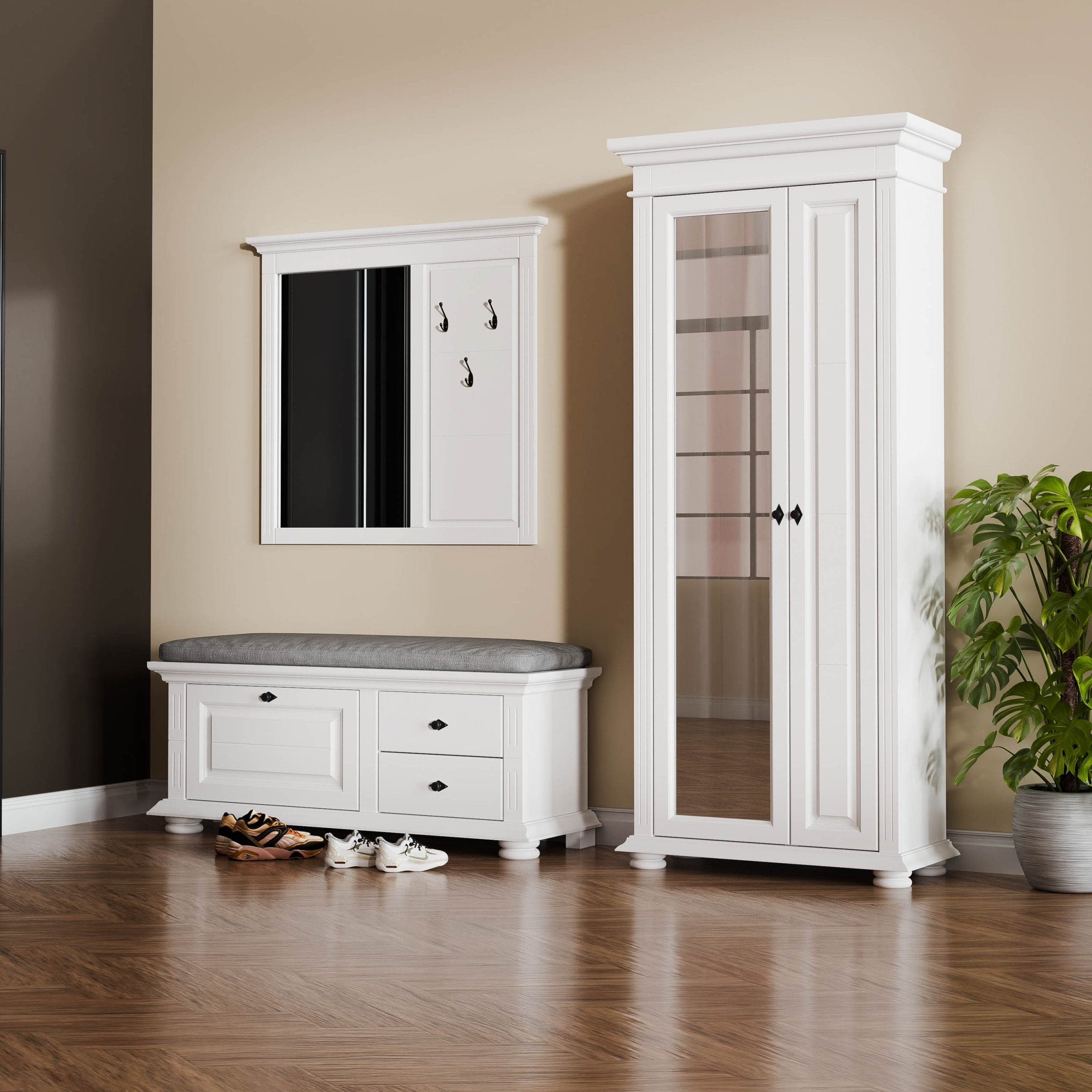Penderie d'entrée « Skagen 5 » en bois d'épicéa massif