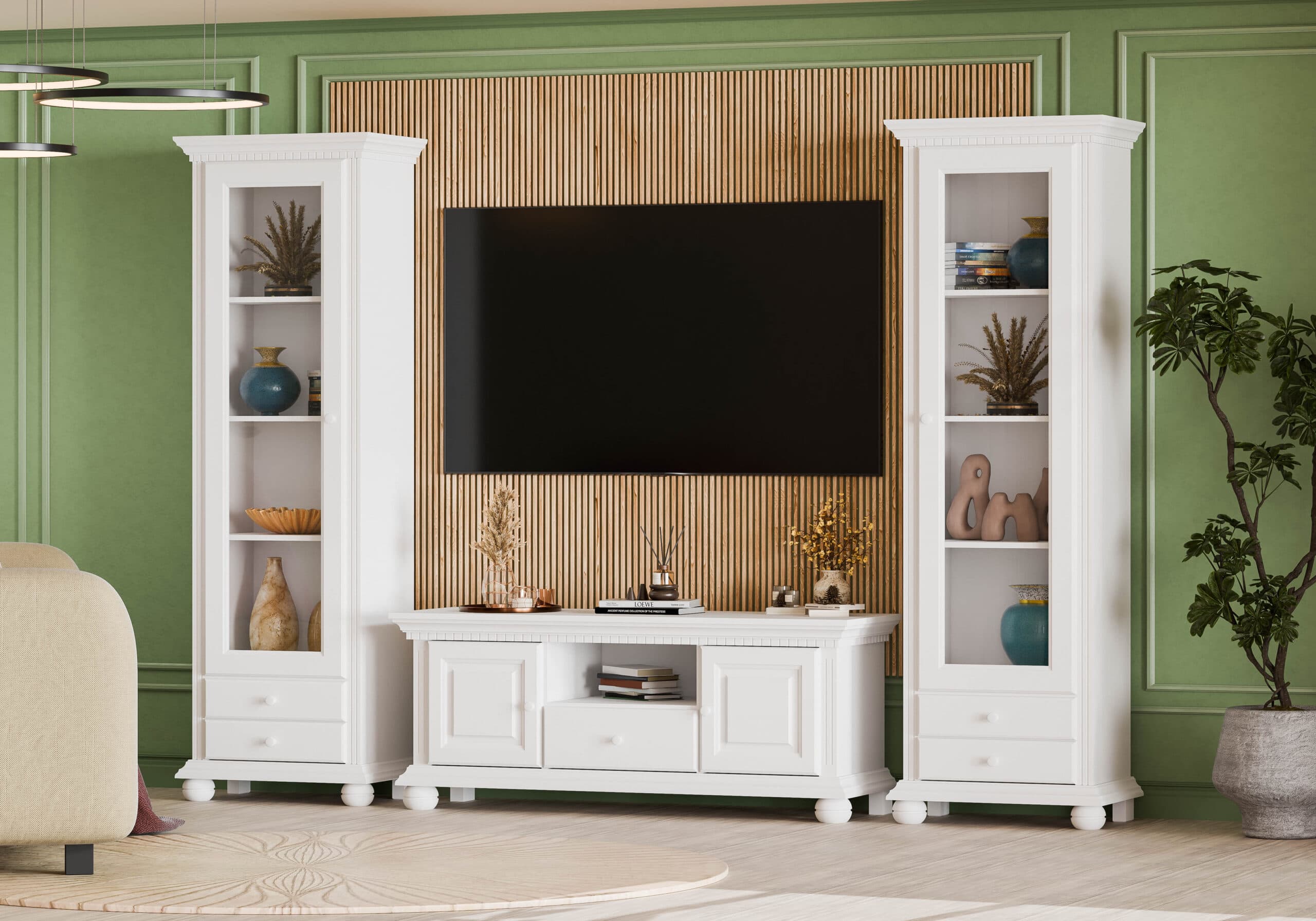 Ensemble de salon Fjord 8 en bois massif, compact, 2,65 m