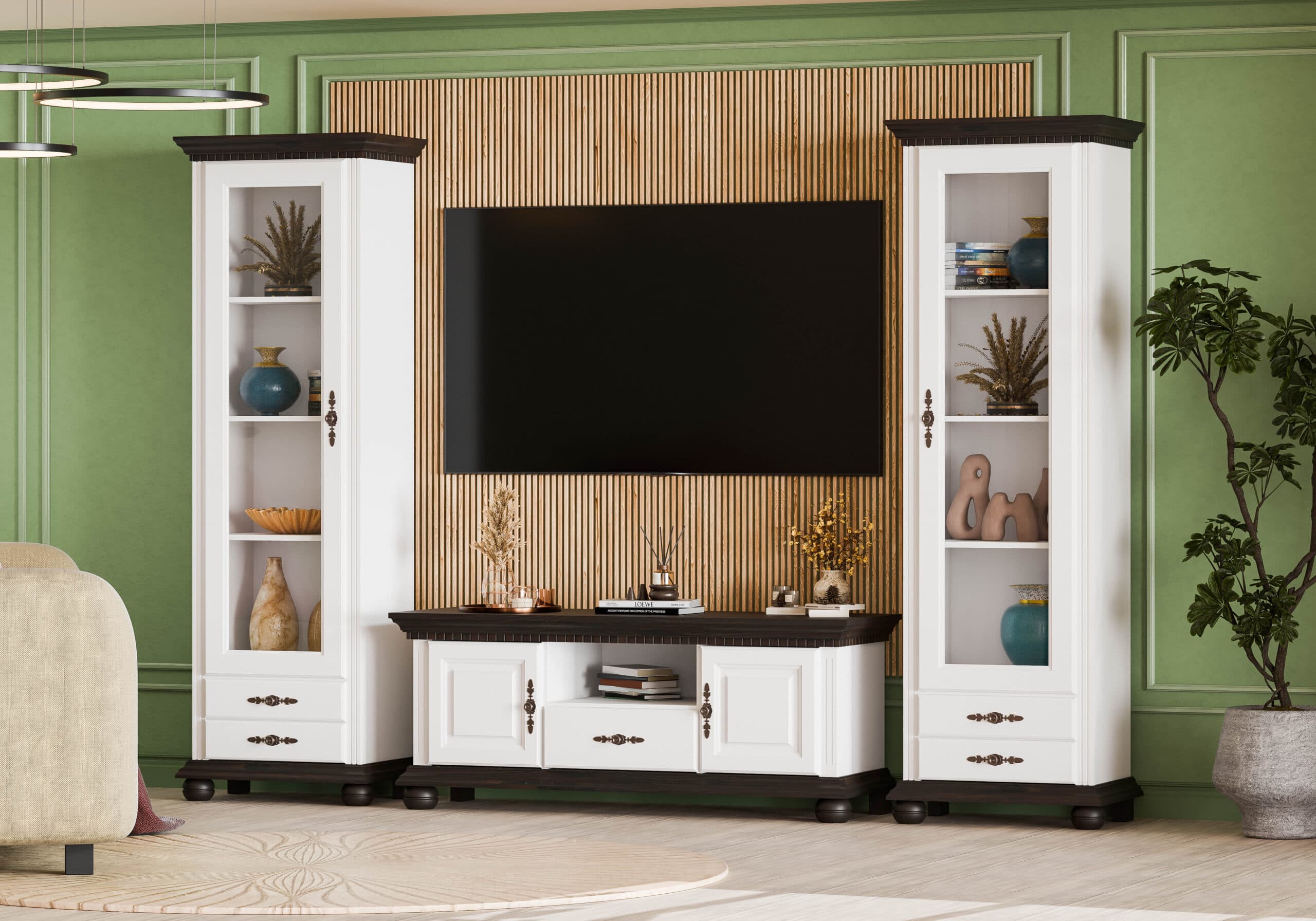 Ensemble de salon Fjord 8 en bois massif, compact, 2,65 m