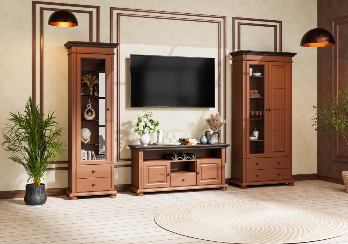 Salon « Skagen Ciocolata » en bois massif, longueur 300 cm