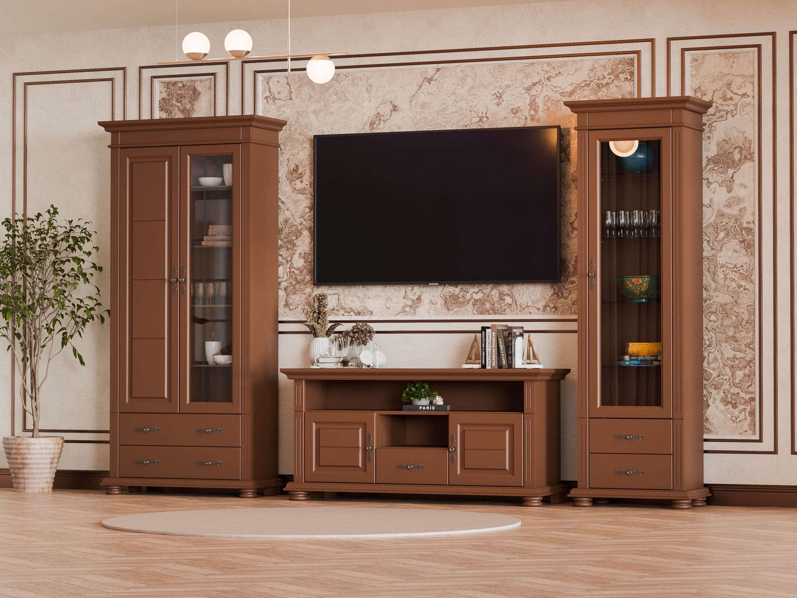 Salon « Skagen Ciocolata » en bois massif, longueur 300 cm