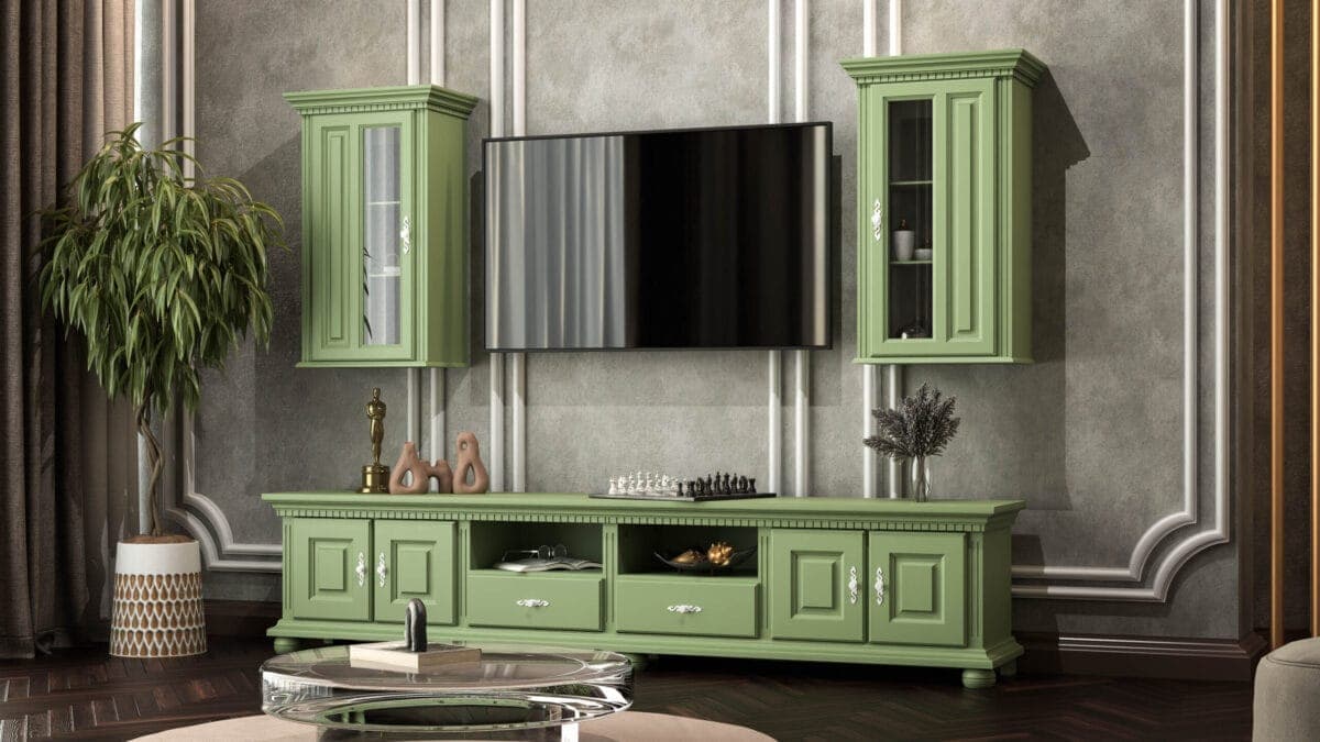 Ensemble de salon « Fjord Salbei » avec une commode de 250 cm