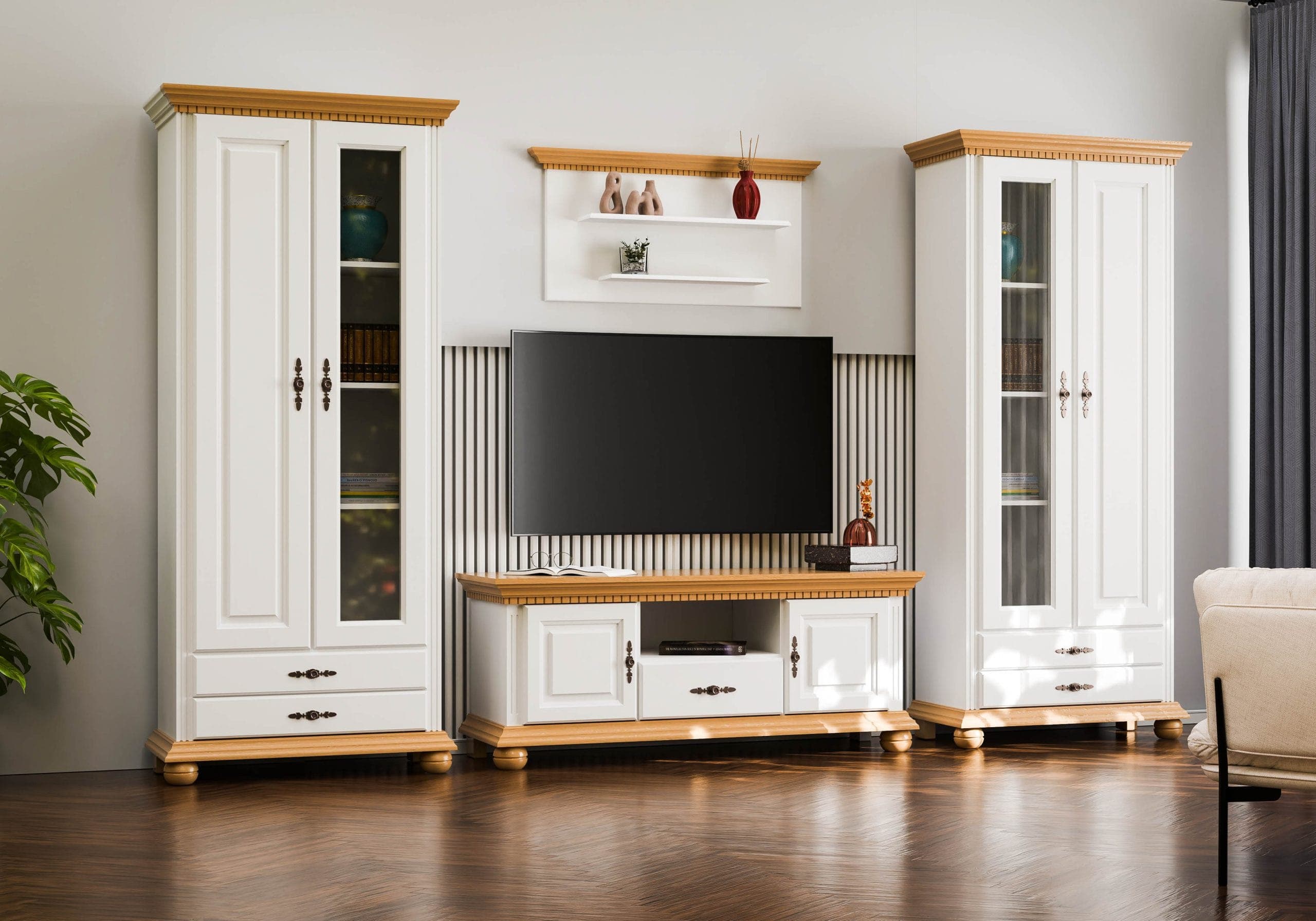 Ensemble de salon « Fjord 2 » en bois d'épicéa massif