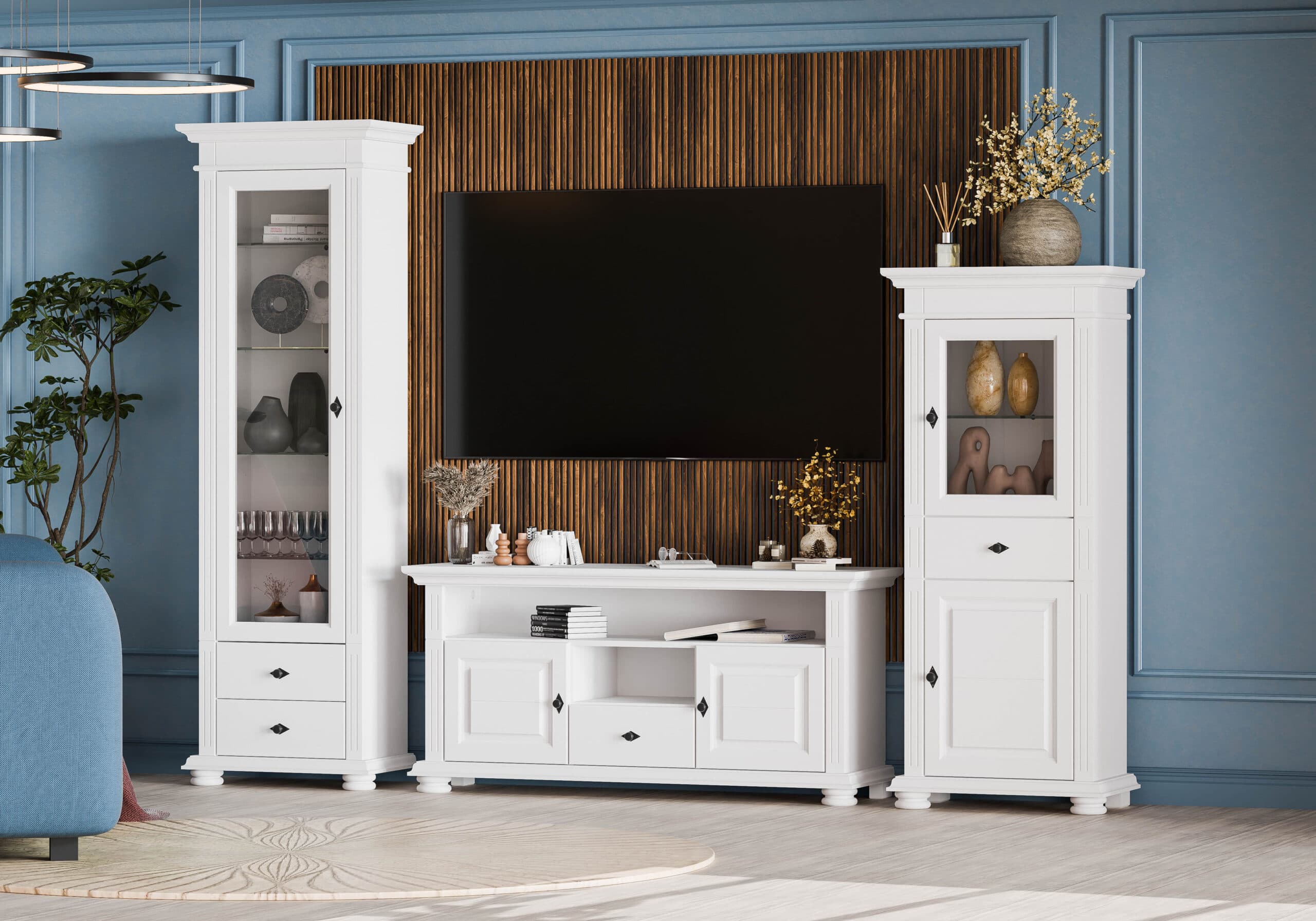 Salon Skagen 13 en bois massif, longueur 267,5 cm