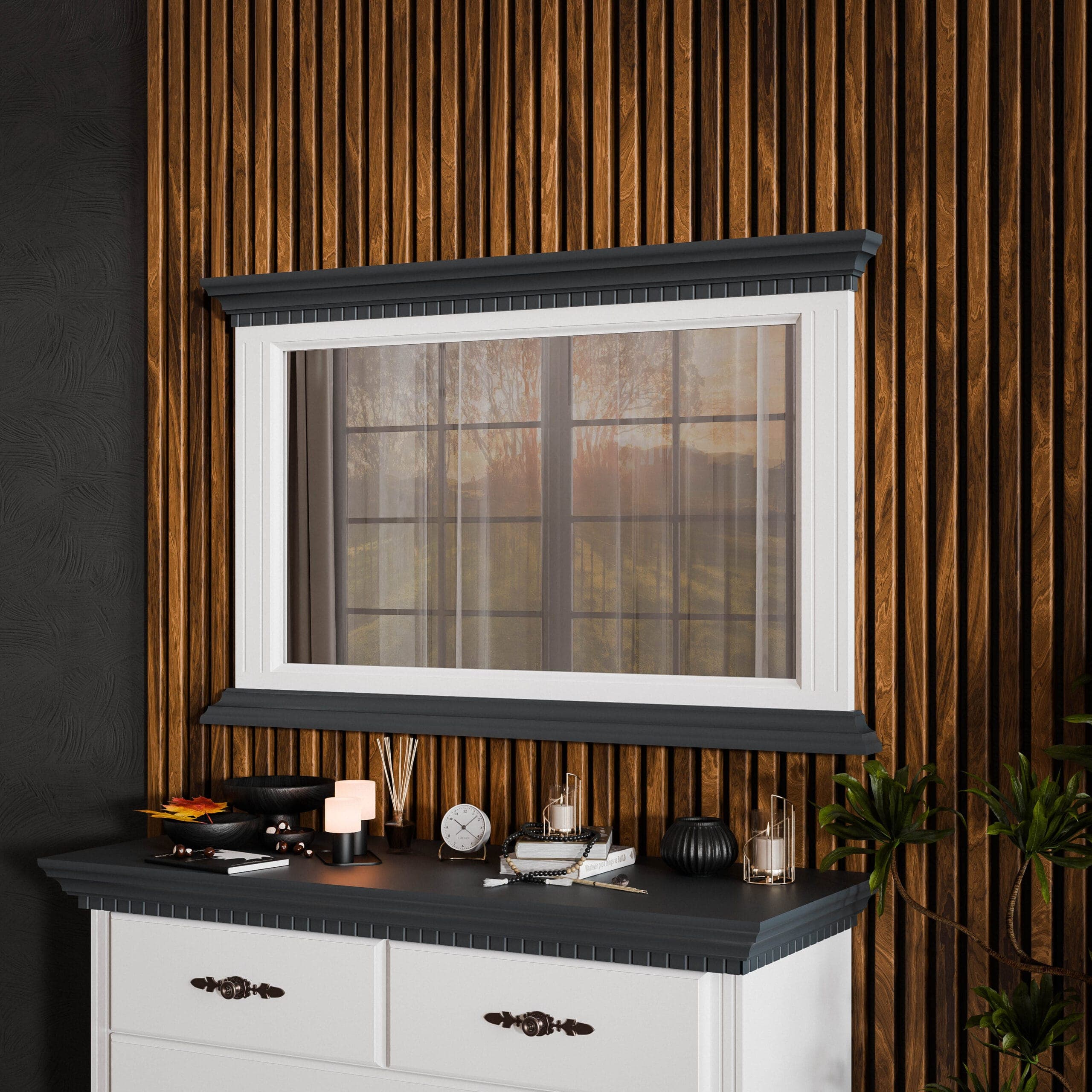Miroir « Fjord » en bois massif pour le couloir et la commode