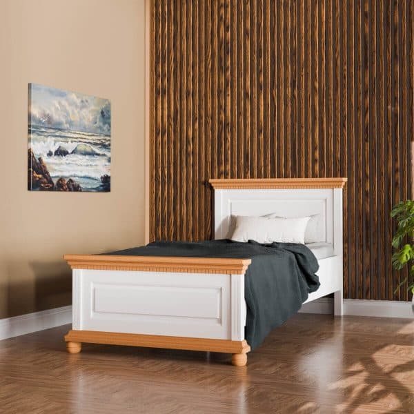 Lit en bois massif « Fjord » 90 cm avec supports de matelas