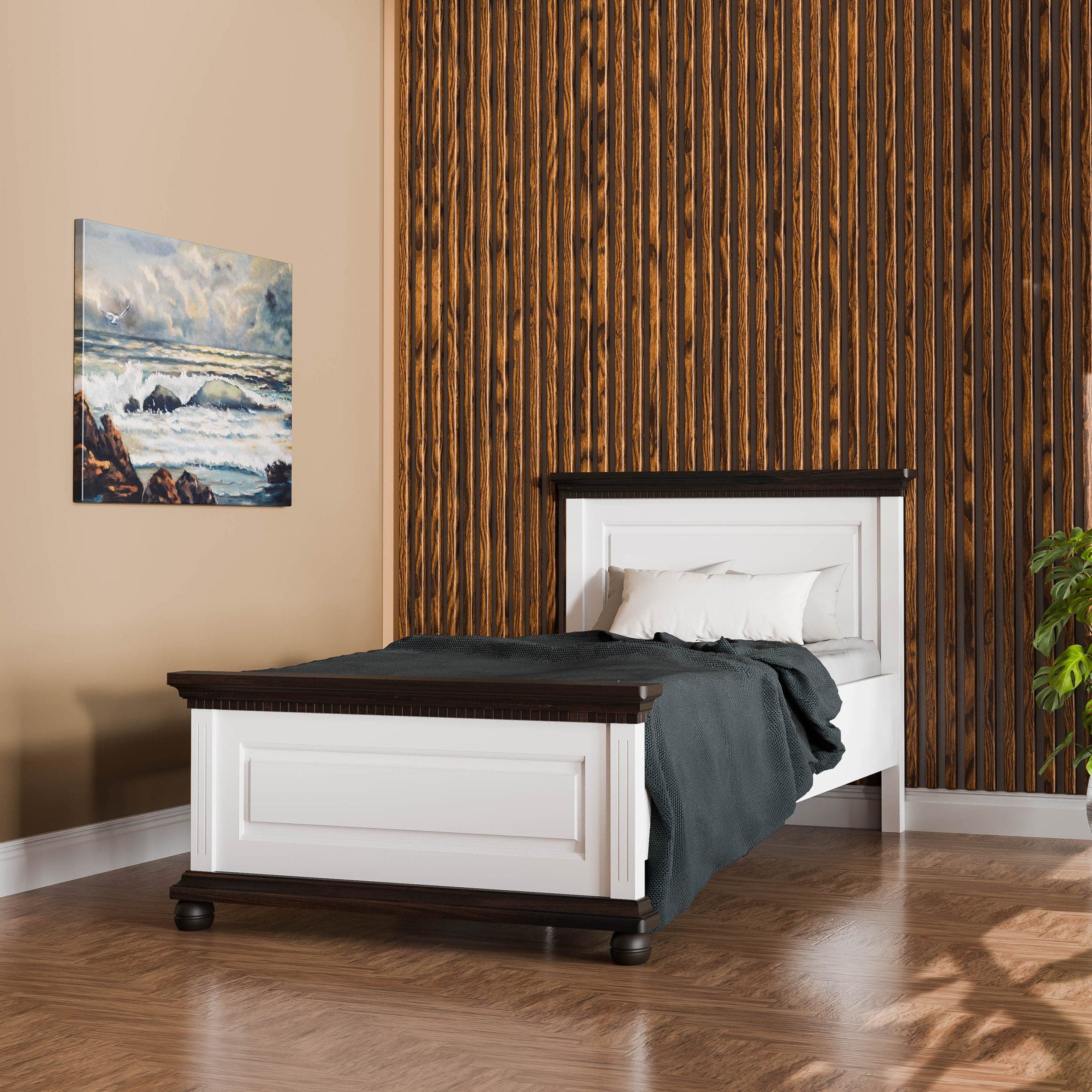 Lit en bois massif « Fjord » 90 cm avec supports de matelas