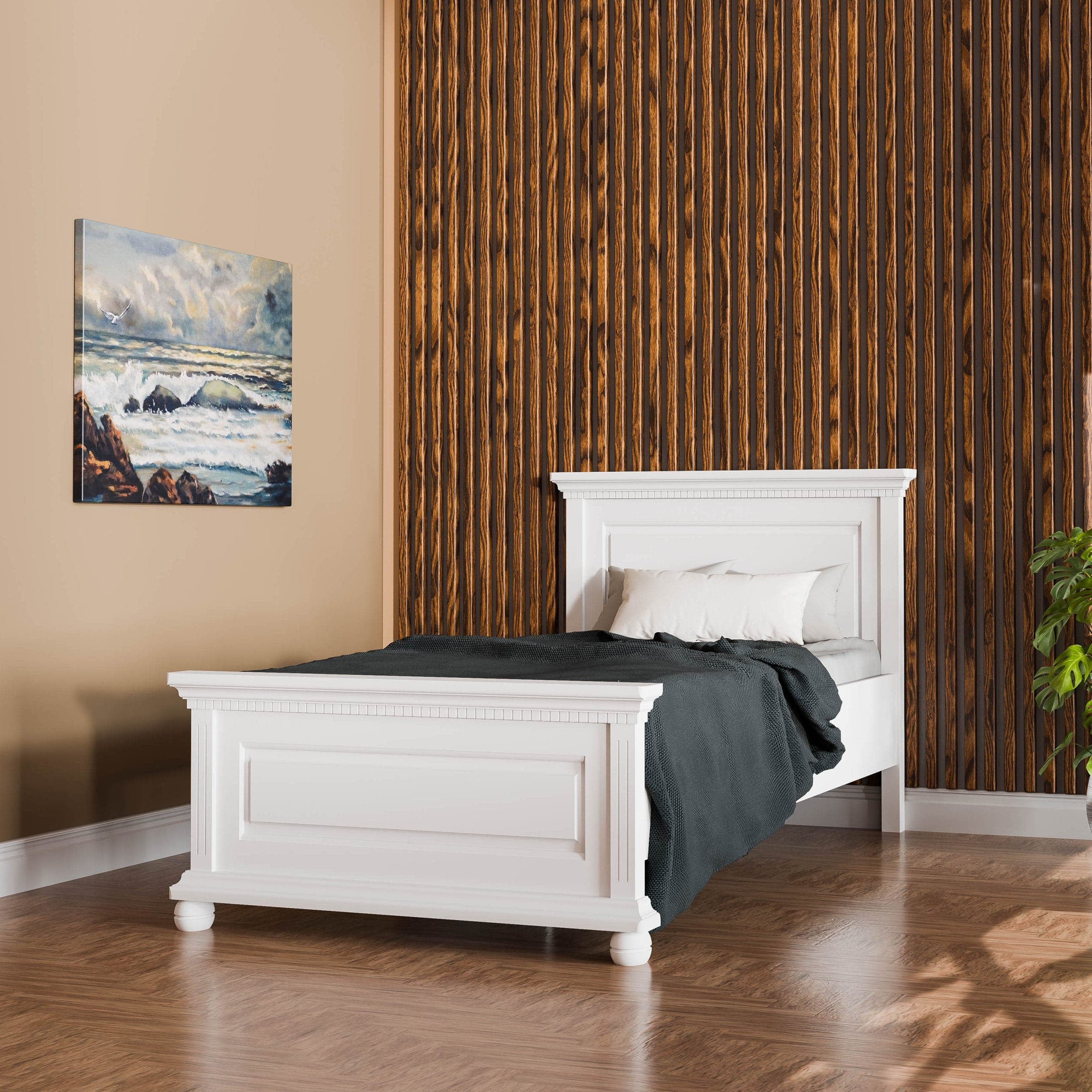 Lit en bois massif « Fjord » 90 cm avec supports de matelas