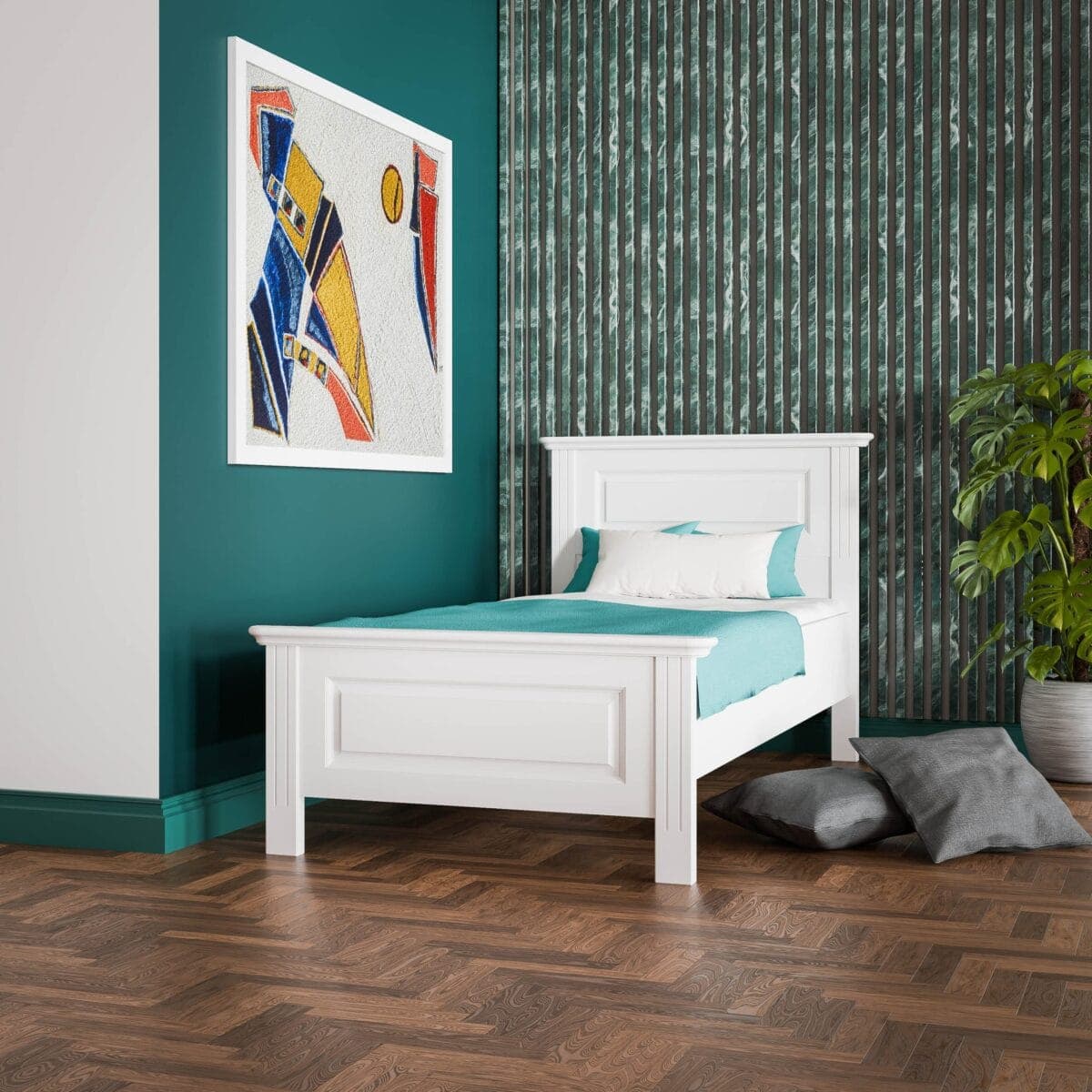 Lit en bois massif « Nordby » 90 cm avec supports de matelas