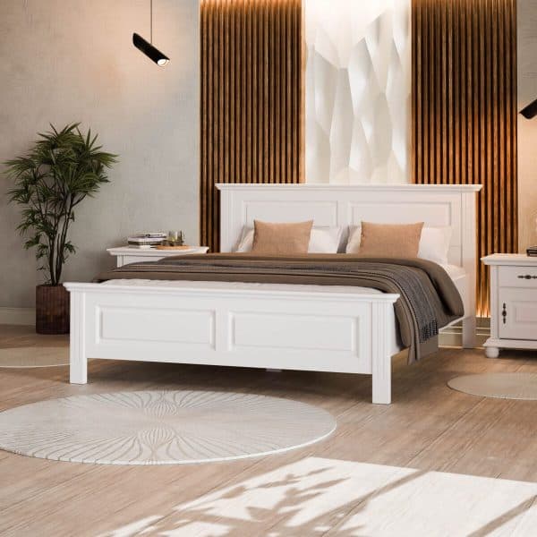 Lit en bois massif Nordby, 140 cm, avec supports de matelas