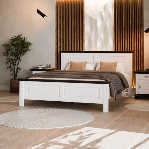 Lit en bois massif Nordby, 160 cm, avec sommiers