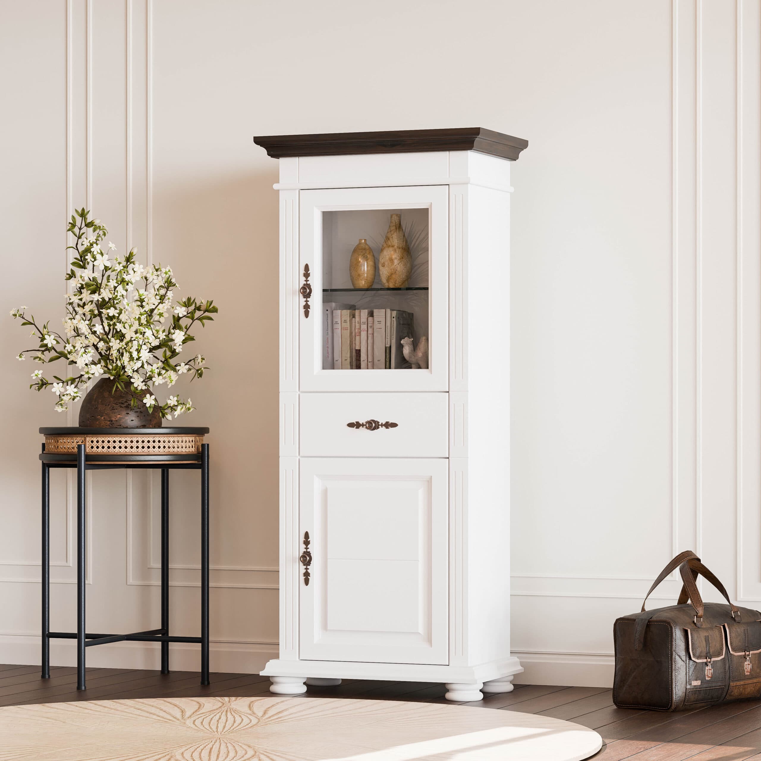 Petite vitrine Skagen en bois de sapin massif