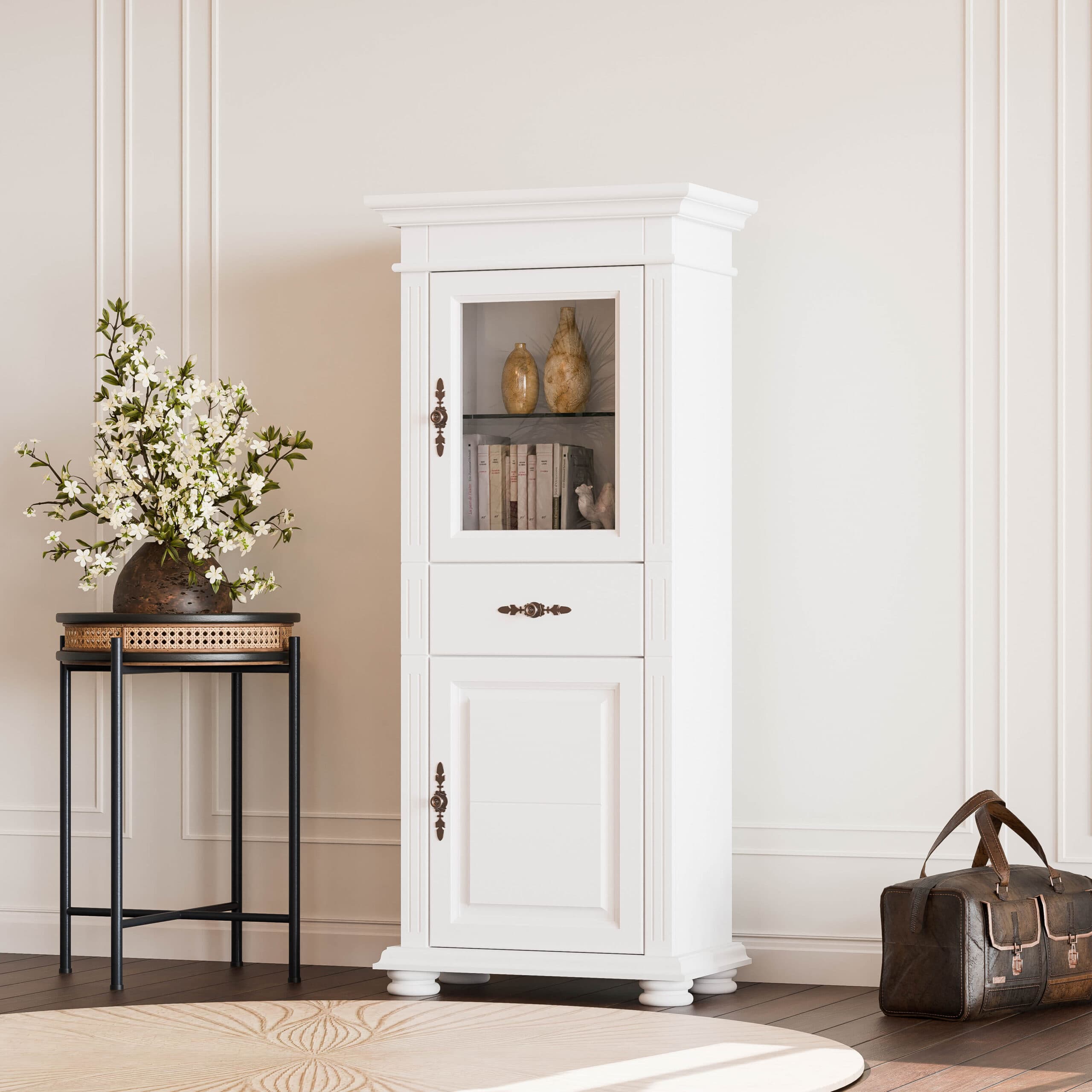 Petite vitrine Skagen en bois de sapin massif