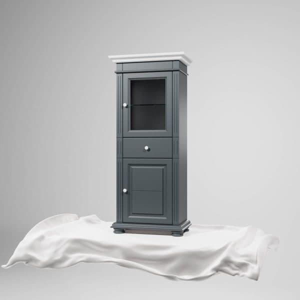 Petite vitrine Skagen en bois massif, anthracite