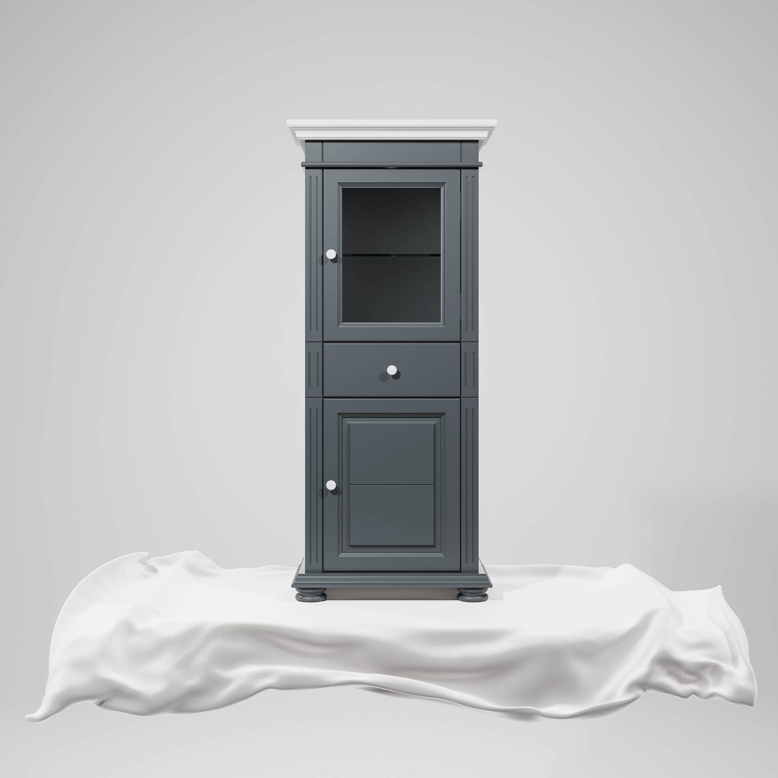 Petite vitrine Skagen en bois massif, anthracite