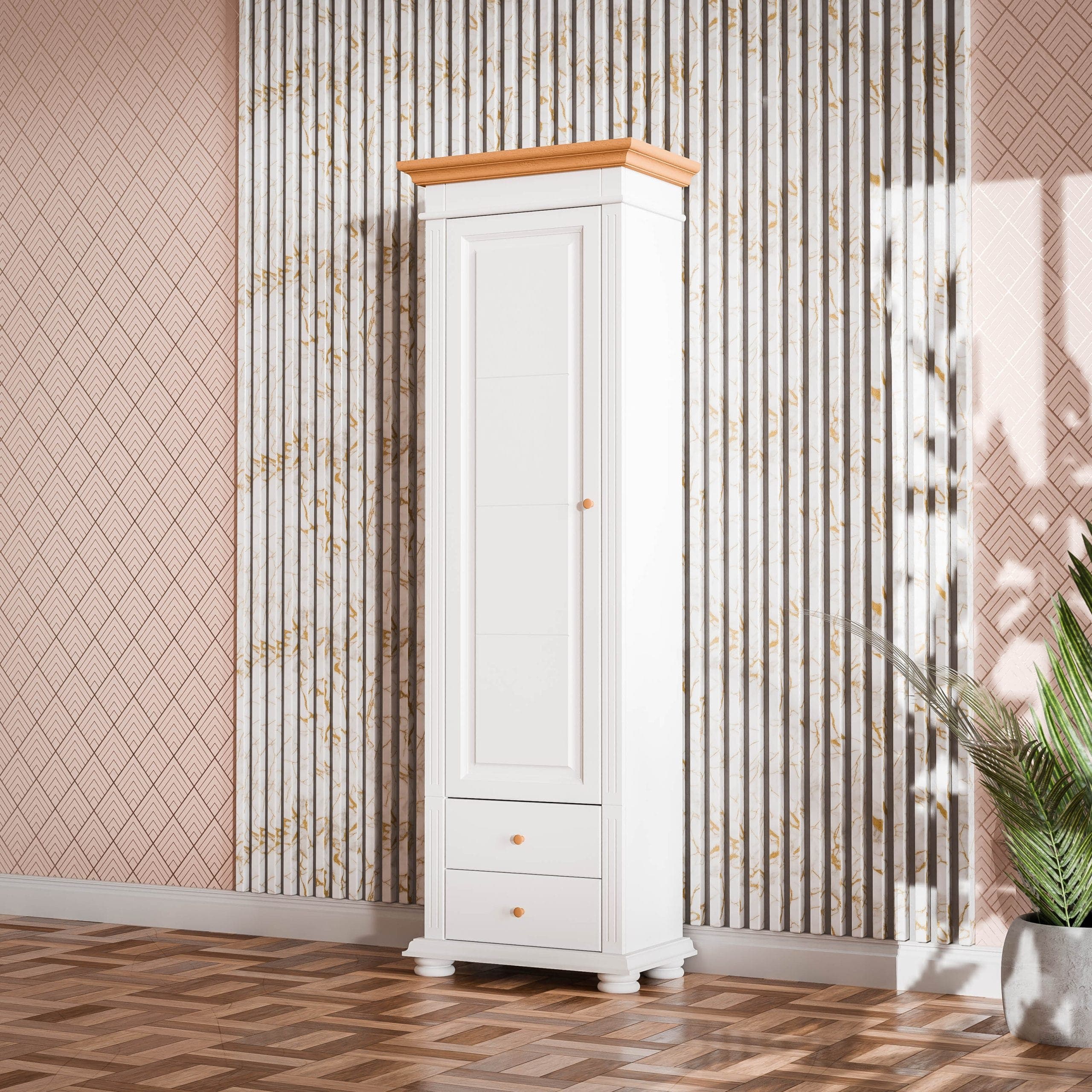 Vitrine Skagen de taille moyenne avec cache et tiroirs